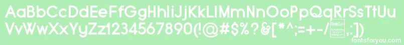 TypoGroteskBoldDemo-Schriftart – Weiße Schriften auf grünem Hintergrund