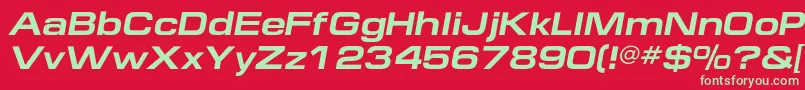 フォントEuropeextendedcBolditalic – 赤い背景に緑の文字