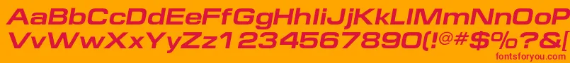 フォントEuropeextendedcBolditalic – オレンジの背景に赤い文字