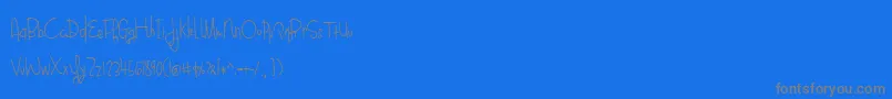 BmdBlueberryOatmealRegular-Schriftart – Graue Schriften auf blauem Hintergrund