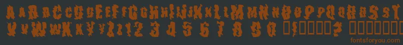 TheDrips-fontti – ruskeat fontit mustalla taustalla