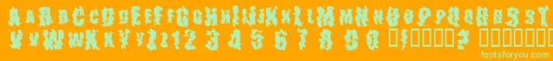 Czcionka TheDrips – zielone czcionki na pomarańczowym tle