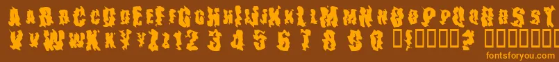 TheDrips Font – Orange Fonts on Brown Background
