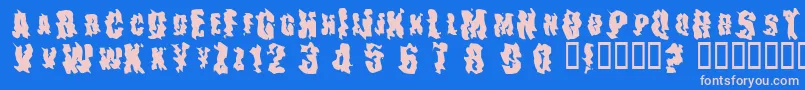 Fonte TheDrips – fontes rosa em um fundo azul