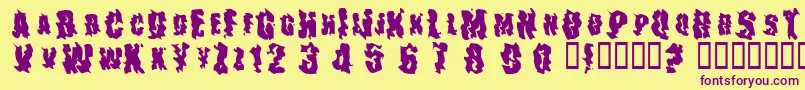 Czcionka TheDrips – fioletowe czcionki na żółtym tle