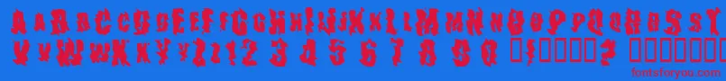 TheDrips Font – Red Fonts on Blue Background