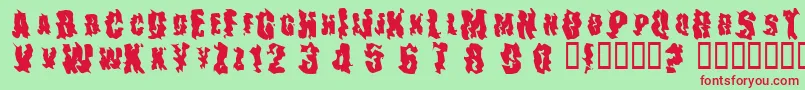 TheDrips Font – Red Fonts on Green Background