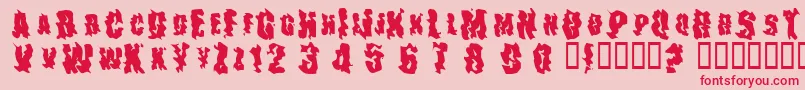 TheDrips Font – Red Fonts on Pink Background