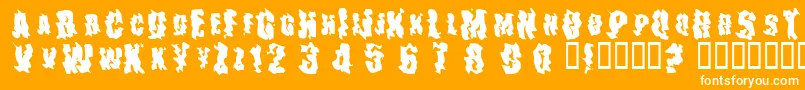 TheDrips-Schriftart – Weiße Schriften auf orangefarbenem Hintergrund