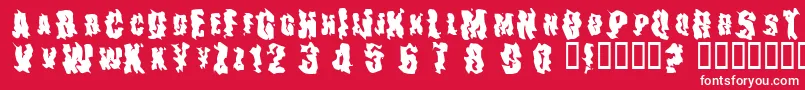 フォントTheDrips – 赤い背景に白い文字
