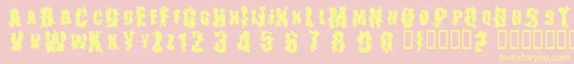 TheDrips Font – Yellow Fonts on Pink Background