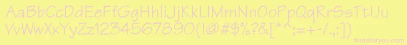 TechnicsdbItalic Font – Pink Fonts on Yellow Background