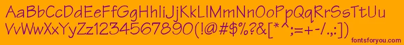 Шрифт TechnicsdbItalic – фиолетовые шрифты на оранжевом фоне