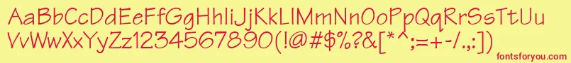 TechnicsdbItalic Font – Red Fonts on Yellow Background