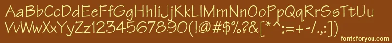 TechnicsdbItalic Font – Yellow Fonts on Brown Background