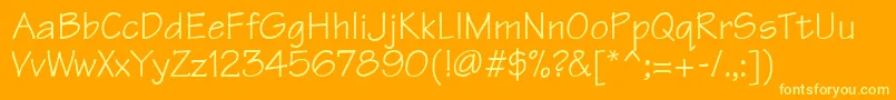 TechnicsdbItalic Font – Yellow Fonts on Orange Background