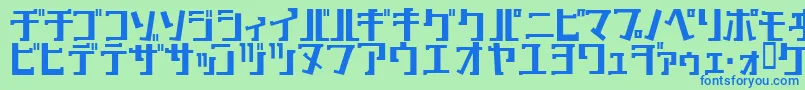 フォントKeyBold – 青い文字は緑の背景です。