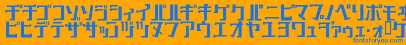 フォントKeyBold – オレンジの背景に青い文字