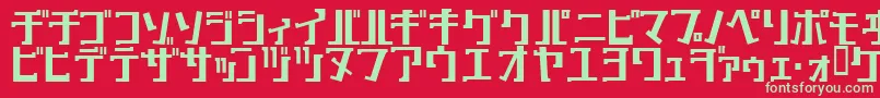 フォントKeyBold – 赤い背景に緑の文字