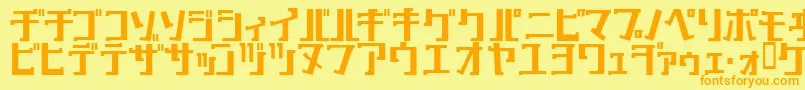 フォントKeyBold – オレンジの文字が黄色の背景にあります。