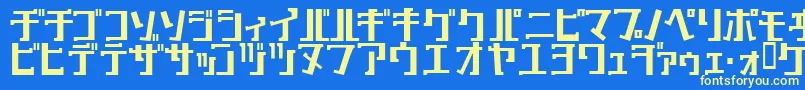 フォントKeyBold – 黄色の文字、青い背景