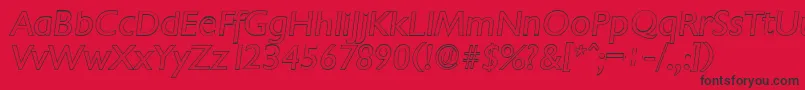 ChantillyoutlineItalic Font – Black Fonts on Red Background