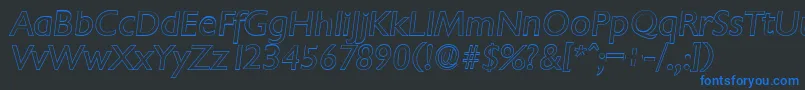 ChantillyoutlineItalic Font – Blue Fonts on Black Background