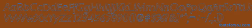 ChantillyoutlineItalic Font – Blue Fonts on Brown Background