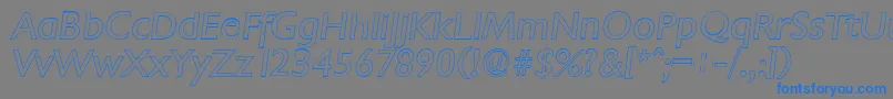 ChantillyoutlineItalic Font – Blue Fonts on Gray Background