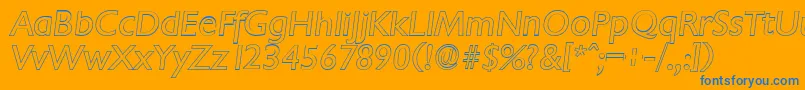 ChantillyoutlineItalic Font – Blue Fonts on Orange Background