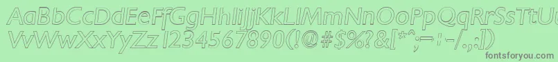 ChantillyoutlineItalic-Schriftart – Graue Schriften auf grünem Hintergrund