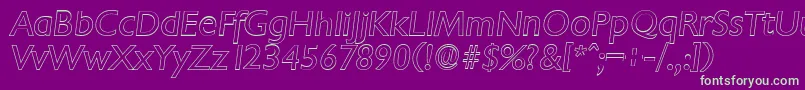 ChantillyoutlineItalic-Schriftart – Grüne Schriften auf violettem Hintergrund