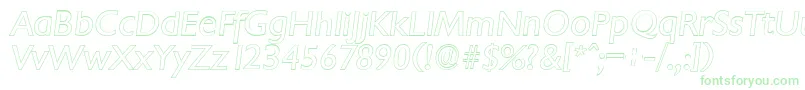 Шрифт ChantillyoutlineItalic – зелёные шрифты на белом фоне