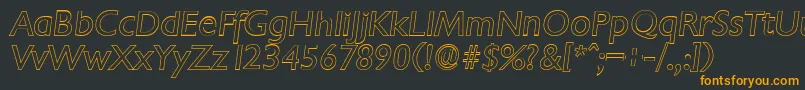 ChantillyoutlineItalic Font – Orange Fonts on Black Background
