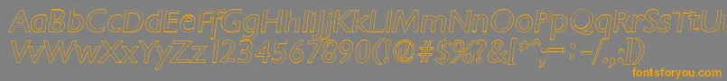 ChantillyoutlineItalic Font – Orange Fonts on Gray Background