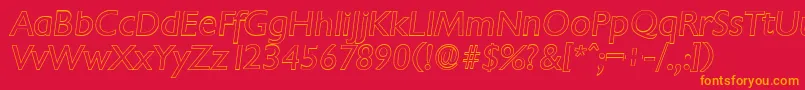 ChantillyoutlineItalic Font – Orange Fonts on Red Background