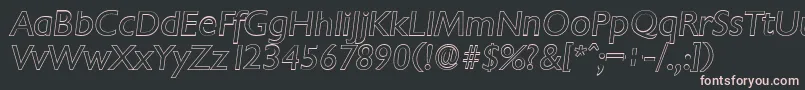 Czcionka ChantillyoutlineItalic – różowe czcionki na czarnym tle