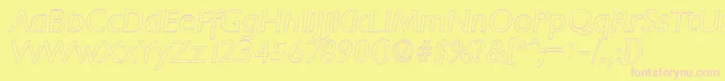 ChantillyoutlineItalic Font – Pink Fonts on Yellow Background