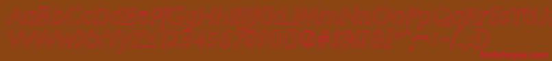 ChantillyoutlineItalic Font – Red Fonts on Brown Background