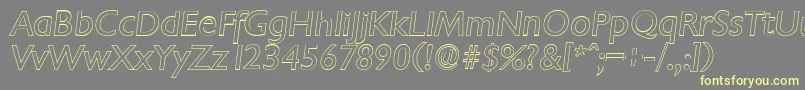 ChantillyoutlineItalic Font – Yellow Fonts on Gray Background