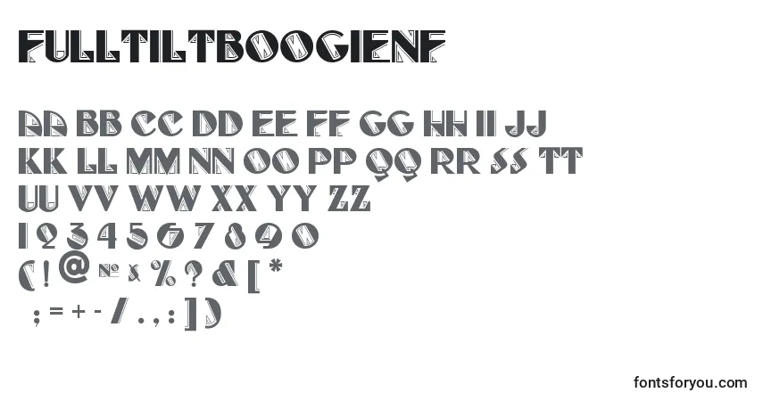 A fonte FullTiltBoogieNf – alfabeto, números, caracteres especiais