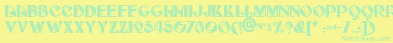 Fonte FullTiltBoogieNf – fontes verdes em um fundo amarelo