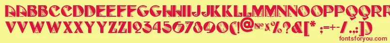 FullTiltBoogieNf-fontti – punaiset fontit keltaisella taustalla