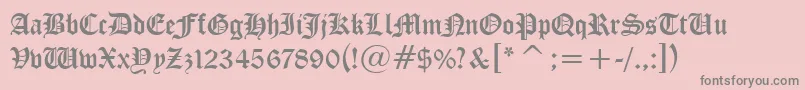 CloisterBlackBt Font – Gray Fonts on Pink Background