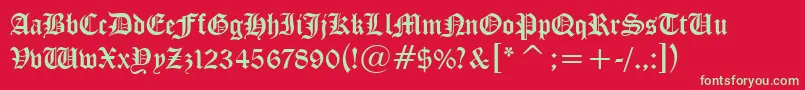 CloisterBlackBt Font – Green Fonts on Red Background