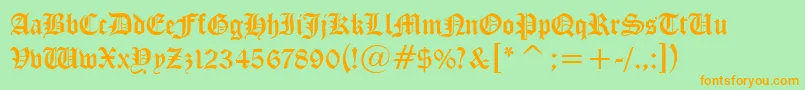 CloisterBlackBt Font – Orange Fonts on Green Background