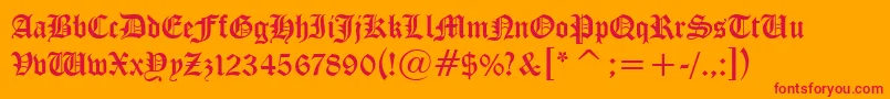 CloisterBlackBt Font – Red Fonts on Orange Background