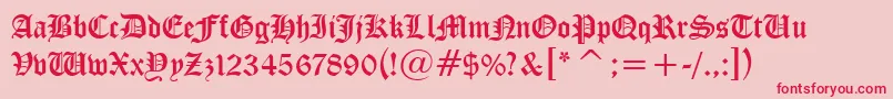 CloisterBlackBt Font – Red Fonts on Pink Background