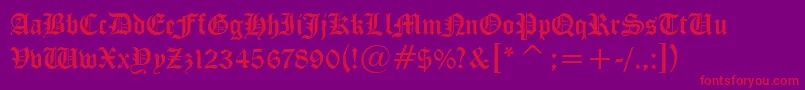 CloisterBlackBt Font – Red Fonts on Purple Background
