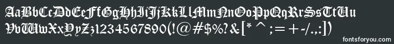 Шрифт CloisterBlackBt – белые шрифты на чёрном фоне